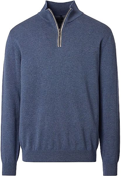 Casa Moda Halfzip Pullover Solid Blau - Größe M günstig online kaufen