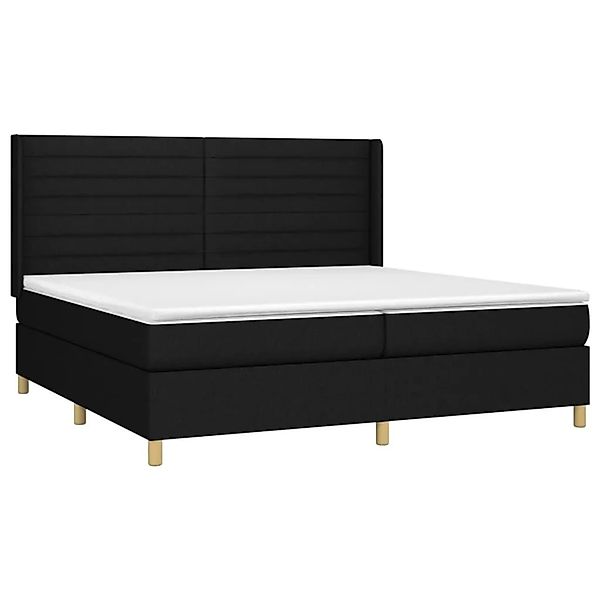 vidaXL Boxspringbett mit Matratze & LED Schwarz 200x200 cm Stoff 3138983 günstig online kaufen