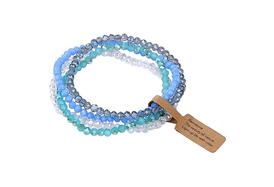 KARMA Armband Set Damenarmband Glasperlen 4er Set Rosé, Bunt, Blau, Türkis günstig online kaufen