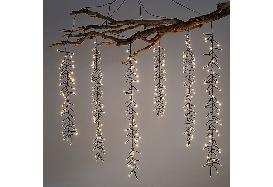 Spetebo Lichterkette Kaskaden Büschel Lichterkette warm weiß mit 6 Strängen günstig online kaufen