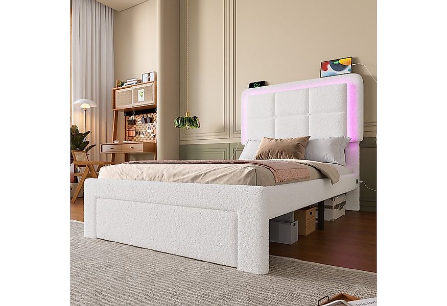 STILVORA Kinderbett 90x200 Polsterbett mit USB,Funktionsbett mit stauraum,o günstig online kaufen