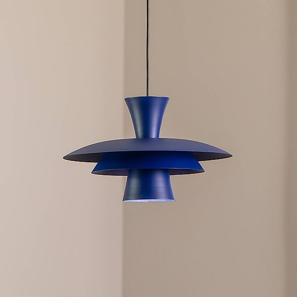 Hängeleuchte Plato, dunkelblau, Metall, Ø 38 cm, E27 günstig online kaufen