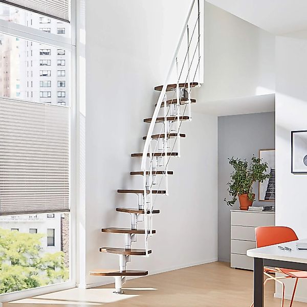 Treppen Intercon Raumspartreppe Alpha Mittelholmtreppe 11 Stufen Buche Dunk günstig online kaufen