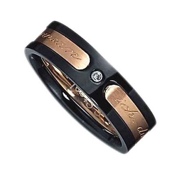 Vivance Partnerring mit Gravur Classic Ring aus Edelstahl mit einem Zirkoni günstig online kaufen