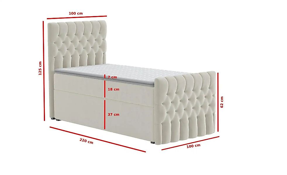 Boxbett mit Bettkasten und Fußteil Belek King ¦ beige Betten > Komfortbette günstig online kaufen