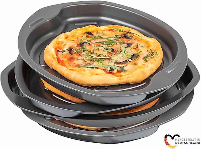CHG Pizzablech »SENSAZIONE«, Metall, (Set, 4 St.), Made in Germany günstig online kaufen