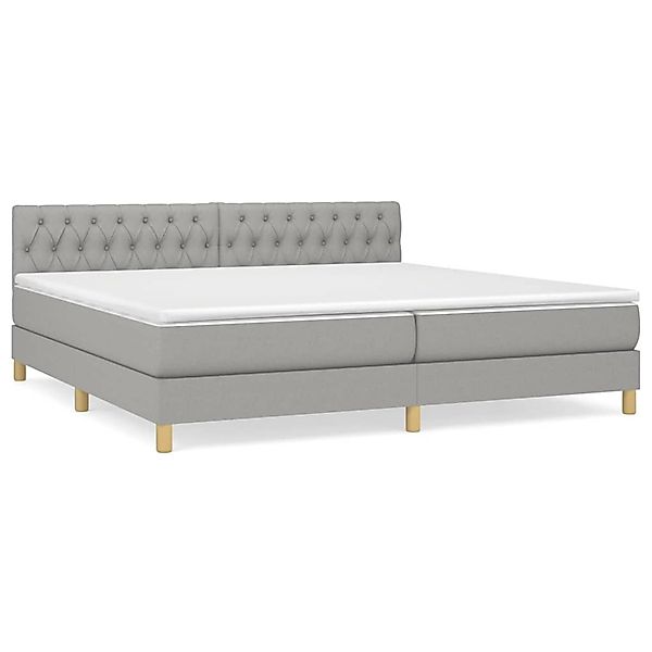 Vidaxl Boxspringbett Mit Matratze Hellgrau 200x200 Cm Stoff günstig online kaufen