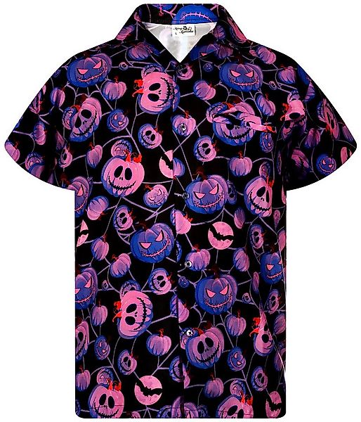 King Kameha Hawaiihemd Halloween Pumpkin Web Funky Hawaii-Hemd Kurzarm Fron günstig online kaufen