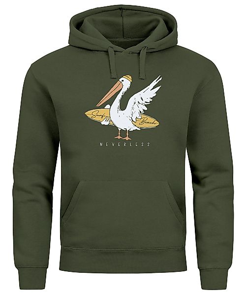 Neverless Hoodie Hoodie Herren Pelikan Print günstig online kaufen