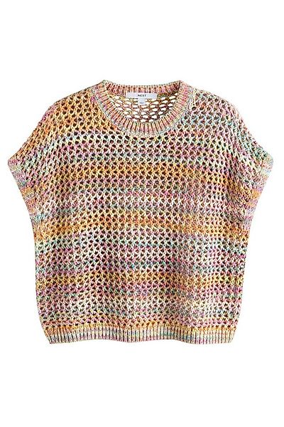Next Strickpullover Kurzarm-T-Shirt mit Mesh und Häkelei (1-tlg) günstig online kaufen