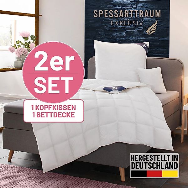 SPESSARTTRAUM Daunenbettdecke + 3-Kammer-Kopfkissen "Exklusiv, 2-tlg, herge günstig online kaufen