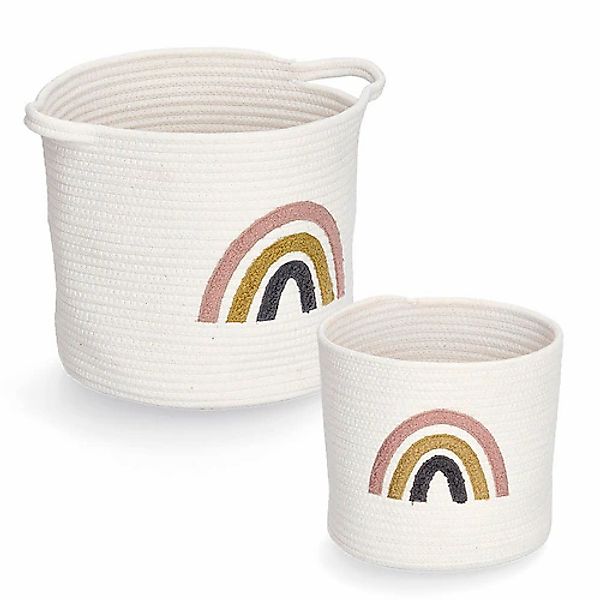 Zeller Present Aufbewahrungskorb »Rainbow«, (Set, 2 St.), Aufgestickter Reg günstig online kaufen