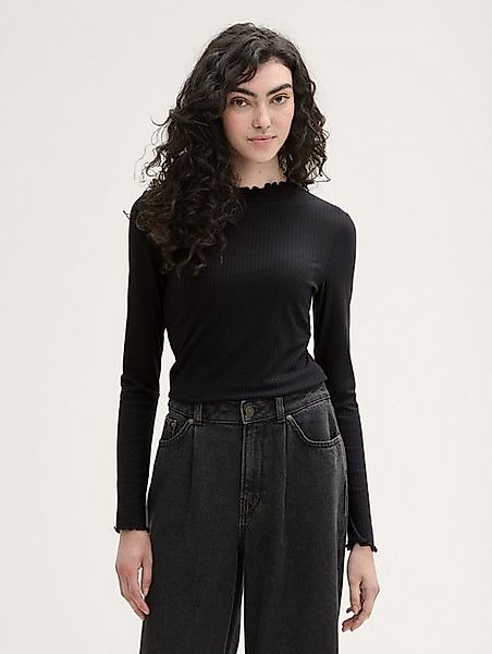 TOM TAILOR Denim Langarmshirt Langarmshirt mit Rippstruktur günstig online kaufen