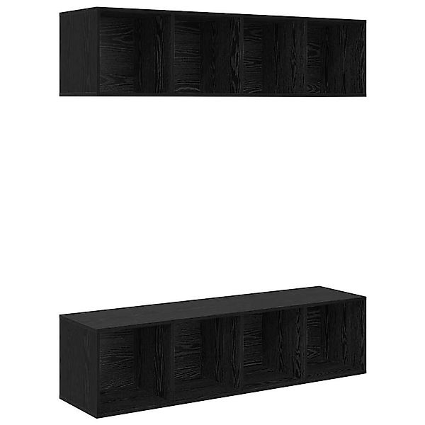 vidaXL TV-Schrank-Set 2-Tlg Schwarz Eichen-Optik 37 x 37 x 142,5 cm 3393526 günstig online kaufen
