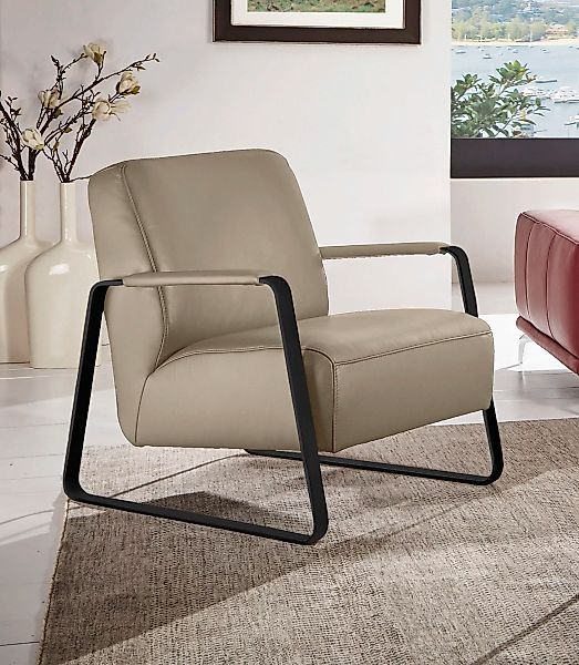 W.SCHILLIG Cocktailsessel »quadroo Loungesessel,«, mit bezogenen Armlehnen, günstig online kaufen