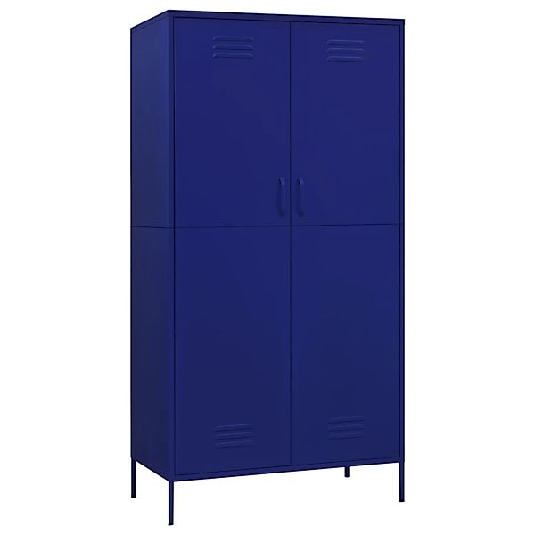Kleiderschrank Marineblau 90x50x180 Cm Stahl günstig online kaufen