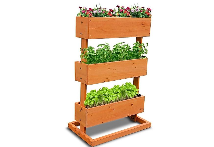 Coemo Hochbeet, Vertikalbeet aus Holz 3 Pflanzkästen Blumenkasten Frühbeet günstig online kaufen