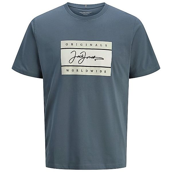 Jack & Jones Rundhalsshirt Große Größen T-Shirt blaugrau Logo Jack&Jones JO günstig online kaufen