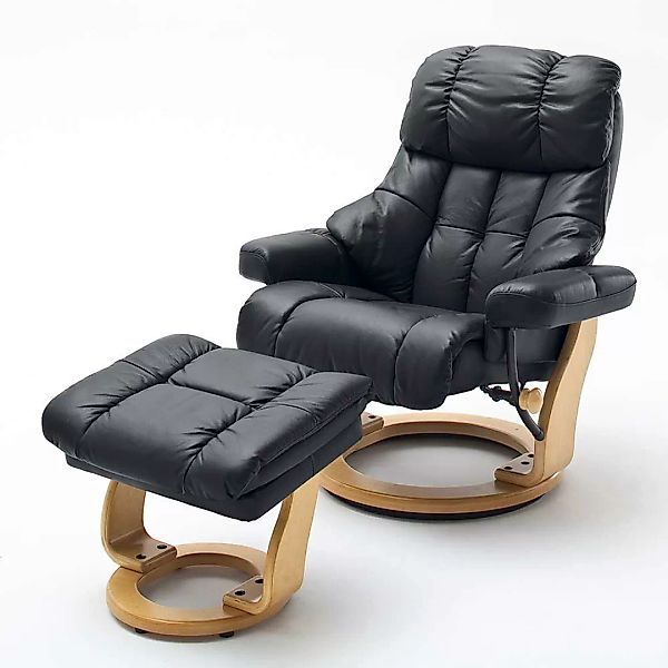 TV Sessel in Schwarz Leder Relaxfunktion (zweiteilig) günstig online kaufen