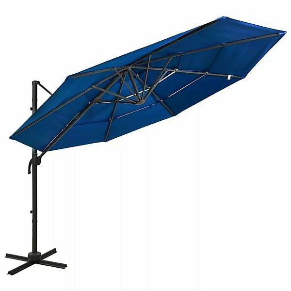 furnicato Sonnenschirm mit Aluminium-Mast 4-lagig Azurblau 3x3 m günstig online kaufen