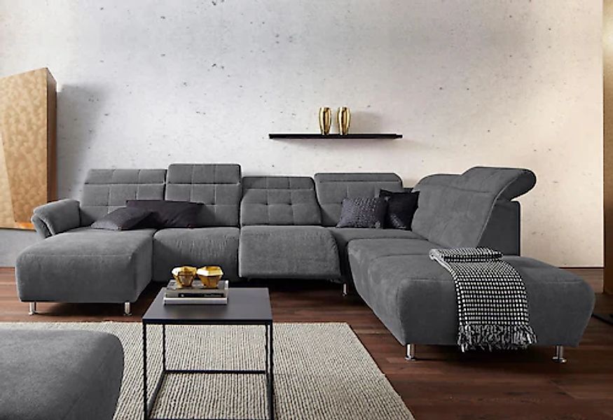 Home affaire Wohnlandschaft »Manhattan U-Form« 2 Sitze mit elektrischer Rel günstig online kaufen