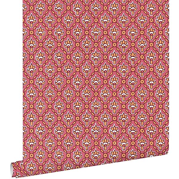 ESTAhome Tapete Blumenmuster Rosa 50 x 900 cm günstig online kaufen