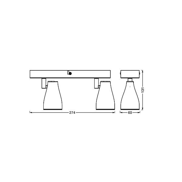 OSRAM Deckenstrahler PEAR, schwarz, 2-flg., GU10-LED 2.700 K günstig online kaufen
