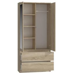 Beautysofa Drehtürenschrank Rubin (2 Außenschubladen, 90 günstig online kaufen
