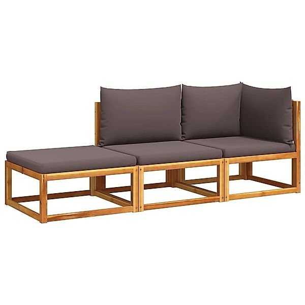 vidaXL Loungesofa 3-tlg. Gartensofa-Set mit Kissen günstig online kaufen