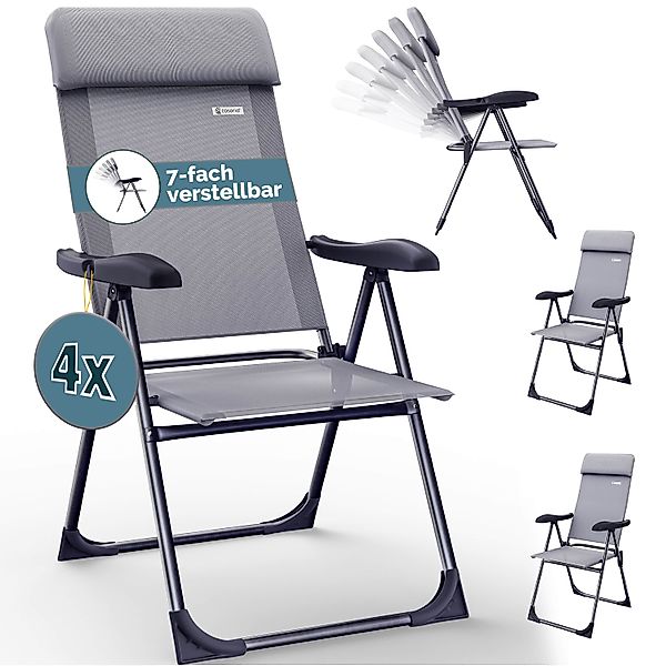 Casaria Gartenstuhl, Klappbar 4er Set 7-fach günstig online kaufen