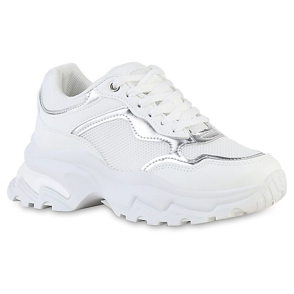 VAN HILL 841536 Plateausneaker Damen Plateau Sneaker Schnürer Metallic Prof günstig online kaufen