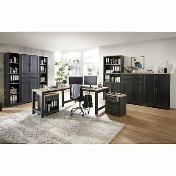 Lomadox Büromöbel Set JÜLICH-36 in Graphit mit Artisan Eiche Nb. grau günstig online kaufen