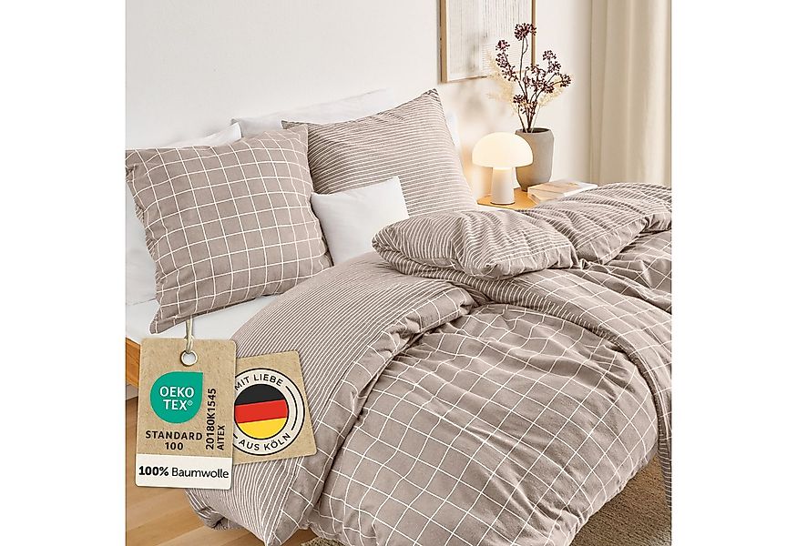 Blumtal Bettwäsche Biber Bettwäsche Oeko-TEX zert. Flanell Bettwäsche Baumw günstig online kaufen