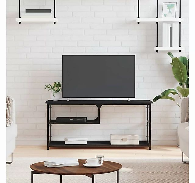 furnicato TV-Schrank Schwarz 103x38x46,5 cm Holzwerkstoff und Stahl günstig online kaufen