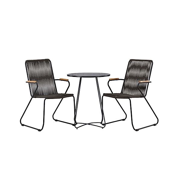 ebuy24 Bacong Gartenset Tisch 2 Stühle Schwarz günstig online kaufen