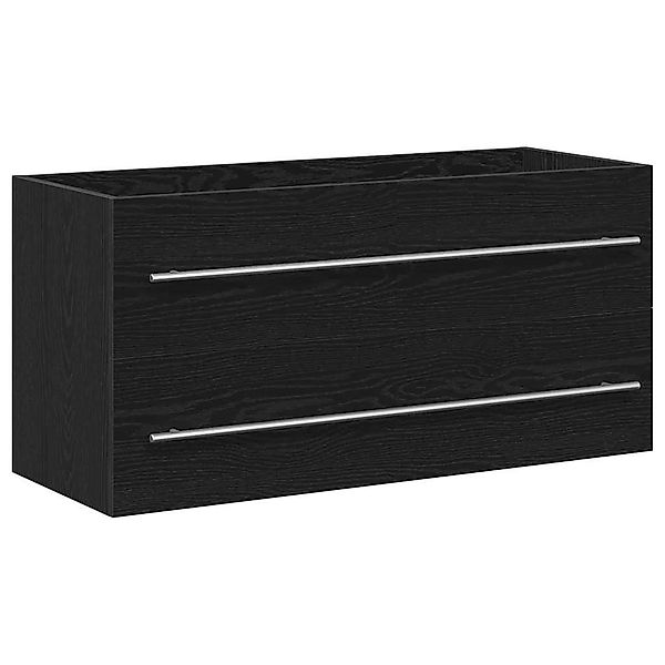vidaXL Badezimmer-Set Waschbeckenunterschrank Schwarz Eichen-Optik 100x38,5 günstig online kaufen
