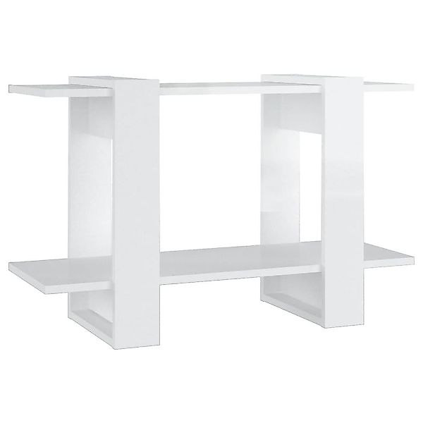 vidaXL Bücherregal Bücherregal/Raumteiler Hochglanz-Weiß 80x30x51 cm, günstig online kaufen