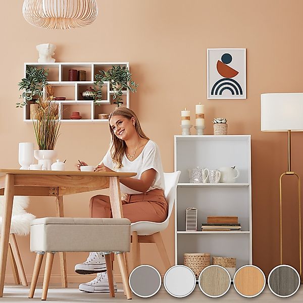 tectake Wandregal Kassandra, Set 1-tlg., Retro-Stil günstig online kaufen