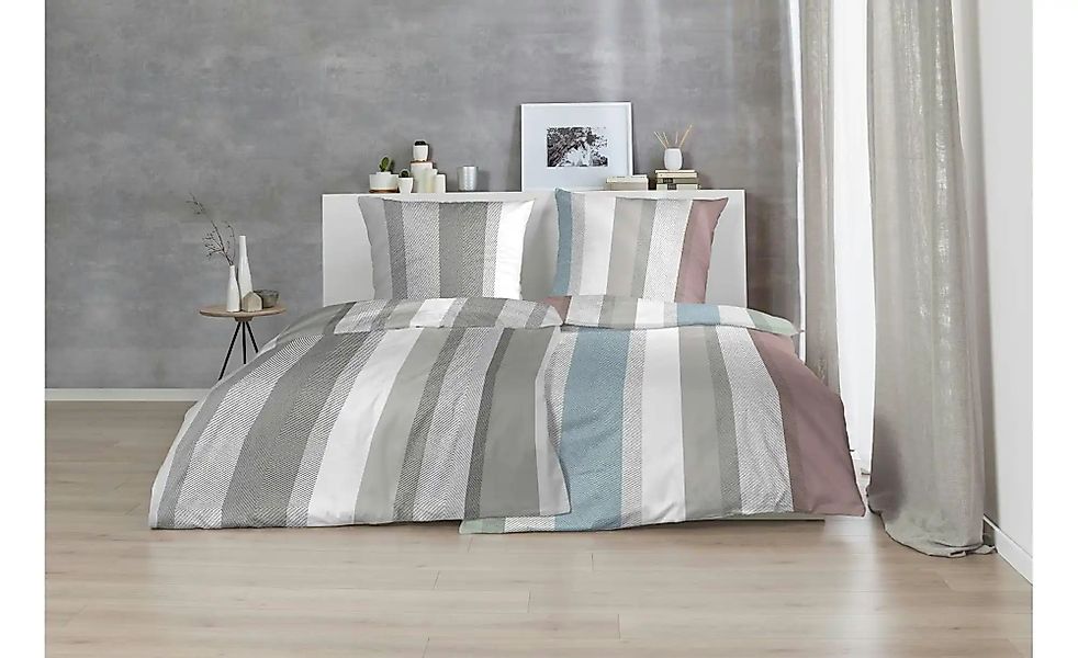 Primera Bettwäsche "Mako-Satin Streifenflug" 2 Stk. mit grafischen Streifen günstig online kaufen