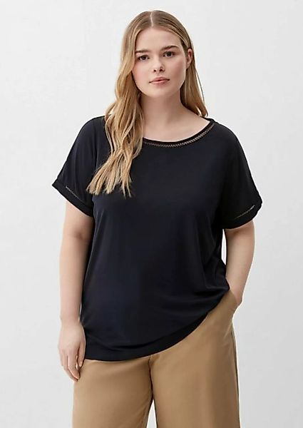 TRIANGLE Kurzarmshirt T-Shirt mit Spitzenborte Spitze günstig online kaufen