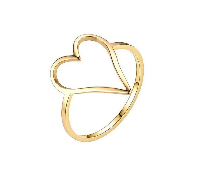 Taffstyle Fingerring Verlobungsring Ring Herz vergoldet stylisch Gold Größe günstig online kaufen
