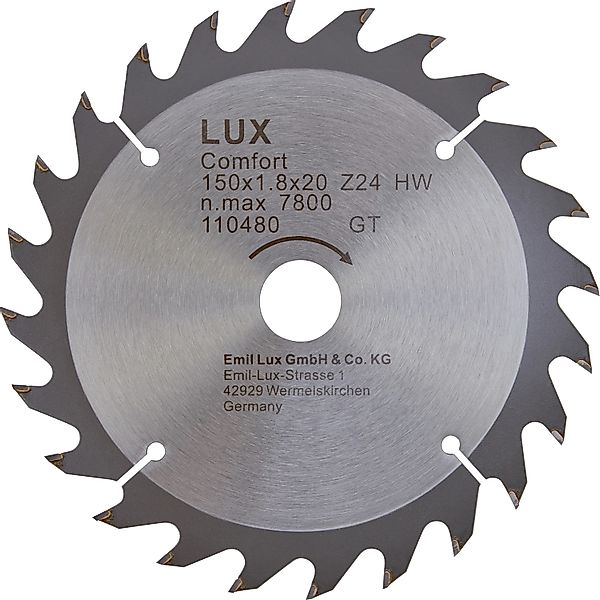LUX-TOOLS HM-Kreissägeblatt 150 mm x 20 mm 24 Z günstig online kaufen