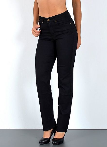 ESRA Stoffhose Damen Straight Fit Hose High Waist Business-Hose bis Große G günstig online kaufen