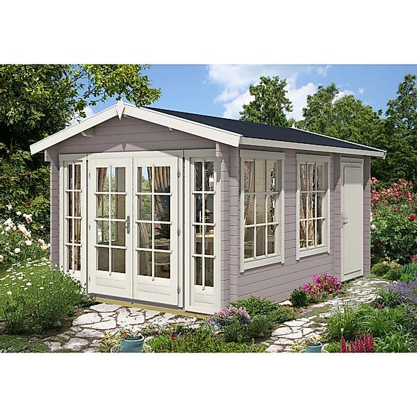 Alpholz Gartenhaus Kim-40 Satteldach 340 cm x 460 cm Imprägniert (Pinie) günstig online kaufen