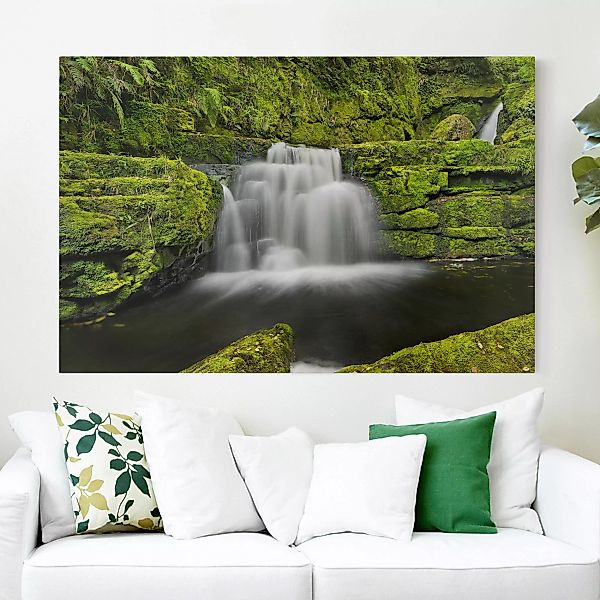 Leinwandbild - Querformat Lower McLean Falls in Neuseeland günstig online kaufen