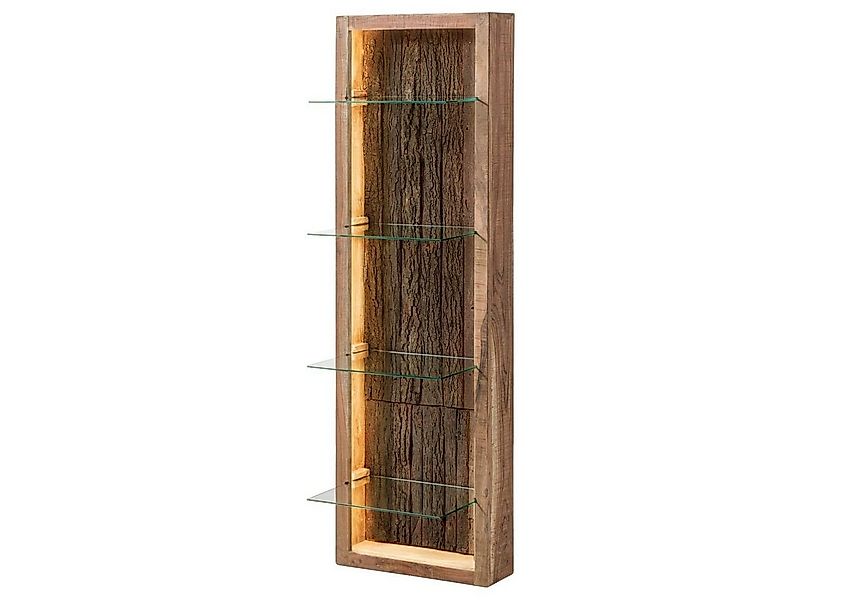 Massivmoebel24 Wandregal, 1-tlg., Akazie 45x30x145 natur lackiert BARK #104 günstig online kaufen