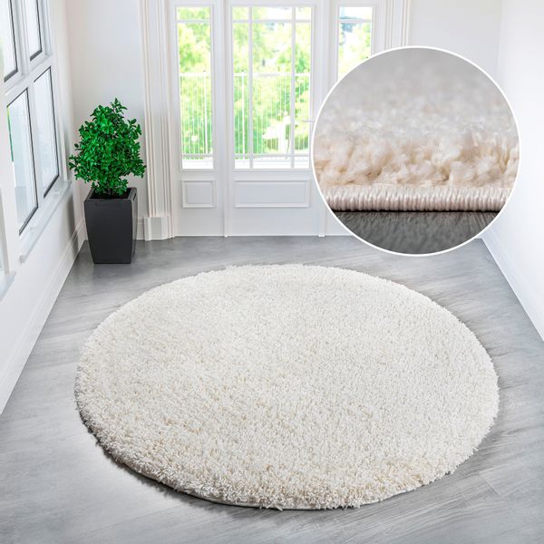 my home Teppich "Shaggy 30" rund 30 mm Höhe Teppich in Uni-Farben, besonder günstig online kaufen