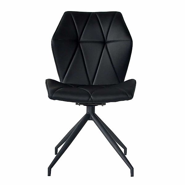 Schwarze Esszimmerstühle aus Kunstleder und Metall drehbar (2er Set) günstig online kaufen