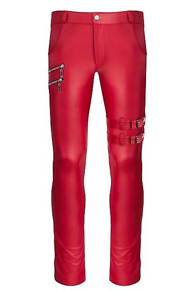 Regnes Fetish Planet Lederimitathose Herren-Hose in rot - 2XL günstig online kaufen