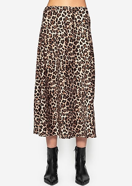 SASSYCLASSY Schlupfrock Leo Satin Midirock Damen günstig online kaufen